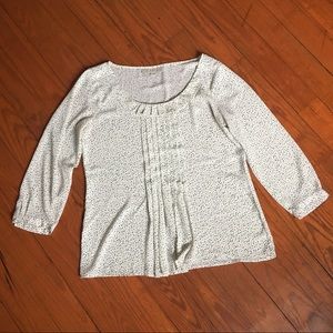 Medium Cream and Black Ruffled Blouse